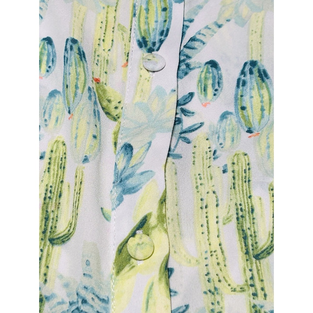 TORRID SIZE 2 Women's Top Blouse Short Sleeve Cactus Sheer Polyester Lightweight - Picture 9 of 10